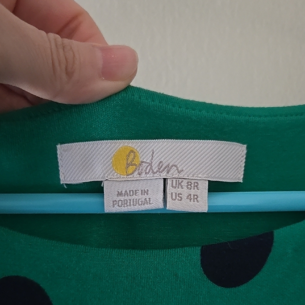 Boden Jersey Green Polka Dot Maxi Dress - Picture 4 of 7